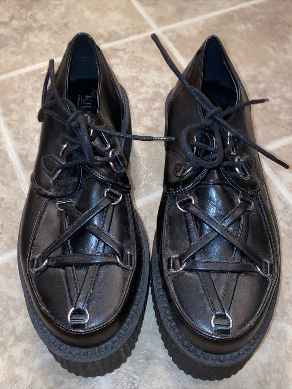 Killstar Black Hexellent Creepers platform goth shoes US 8 UK 6